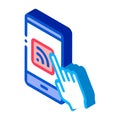 Hand Push Wifi Button isometric icon vector illustration Royalty Free Stock Photo