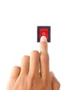 Hand pushing electrical swicth Royalty Free Stock Photo