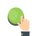 Hand pushing green button Royalty Free Stock Photo