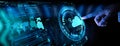 Hand pushing icon Ui of Cloud Computing Technology Internet Storage Network
