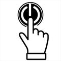 Hand pushing power button icon Royalty Free Stock Photo