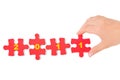 Hand and puzzle 2011 Royalty Free Stock Photo