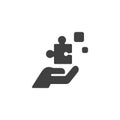 Hand with puzzle vector icon Royalty Free Stock Photo