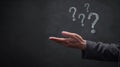 The hand with question marks.AI generated image Royalty Free Stock Photo