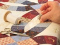Hand quilting Royalty Free Stock Photo