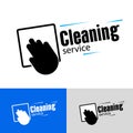 Hand and rag. Cleaning service company logo template. Royalty Free Stock Photo