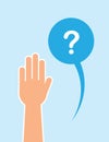 Hand Raised Question Bubble Royalty Free Stock Photo