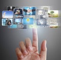 Hand reaching images streaming from the deep Royalty Free Stock Photo