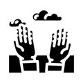 hand reaching sky progress glyph icon vector illustration Royalty Free Stock Photo