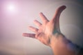 Hand reaching to sky. Royalty Free Stock Photo