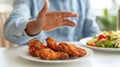The plate of fried chicken.AI generated image Royalty Free Stock Photo
