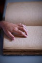 Hand reading braile Royalty Free Stock Photo