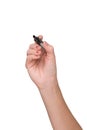 Hand is ready for drawing with black marker Royalty Free Stock Photo