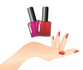 Hand with red nail polish Royalty Free Stock Photo