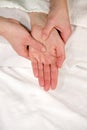 Hand reflex zone massage Royalty Free Stock Photo