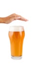 Hand reject a glass of beer Royalty Free Stock Photo