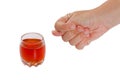 Hand rejects alcohol. Stop drinking.