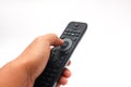 Hand with the remote control