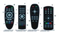 Hand remote control. Multimedia panel with shift buttons. Four design options. Program device. Wireless console. Universal
