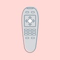 Hand remote control. Multimedia panel with shift buttons. Program device. Wireless console. Universal electronic controller.