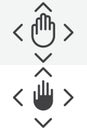 Hand on remote control vector icon set in line and solid different style Royalty Free Stock Photo