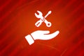 Hand Repair icon isolated on abstract red gradient magnificence background