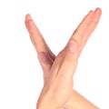 Hand represent letter V Royalty Free Stock Photo