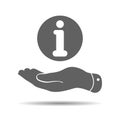 hand represents the info icon Royalty Free Stock Photo
