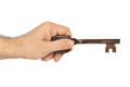 Hand with retro key Royalty Free Stock Photo