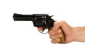 Hand with revolver gun