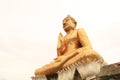 Hand right golden buddha statue of place leg on white isolated Royalty Free Stock Photo