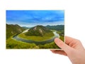 Hand and Rijeka Crnojevica River - Montenegro my photo Royalty Free Stock Photo