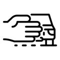 Hand road hitchhiking icon, outline style