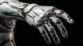 Hand of a robot, Detailed image of a robotic anatomy close up on black background Royalty Free Stock Photo