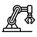 Hand robot line icon outline vector. Ai chatbot