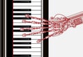 Hand robot playing piano