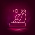 Hand, robotic, arm, laser neon icon - vector. Artificial intelligence