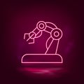 Hand, robotic, arm neon icon - vector. Artificial intelligence