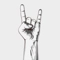 Hand in rock sign