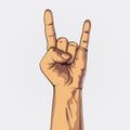 Hand in rock sign