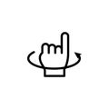 Hand rotate gesture outline icon. Element of hand gesture illustration icon. signs, symbols can be used for web, logo, mobile app