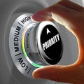 Hand rotating a button and selecting the level of profit. Royalty Free Stock Photo