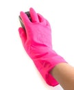 Hand in rubber glove with a computer mouse Royalty Free Stock Photo