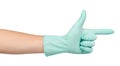 Hand with rubber glove, protection uniform, medicine safety and care concept Royalty Free Stock Photo