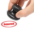 Hand and rubber stamp Rejected Royalty Free Stock Photo