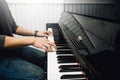 Hand`s man playing piano