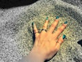 Hand in the sand Royalty Free Stock Photo