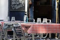 Hand Sanitiser Bottle on Restaurant Table