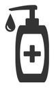 Hand sanitiser icon lotion soap bottle. Vector icon isolated.