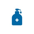 Hand sanitizer bottle icon logo design template
